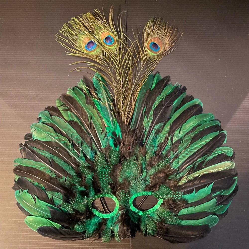 Mardi Gras mask- pics have ruler to show size. Is in perfect condition